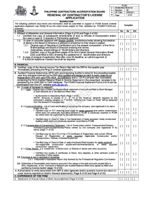 Philippine Contractor's License Renewal Application