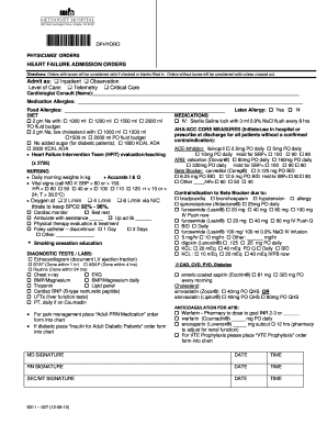 Heart Failure Admission Orders