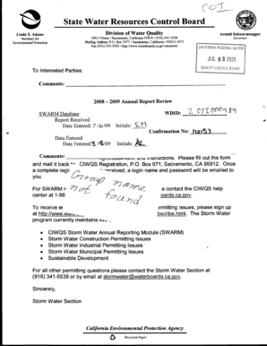 California Industrial Storm Water Annual Report