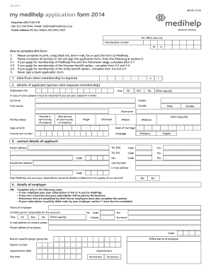 Medihelp Application Form 2014