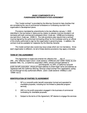 California Fundraising Representation Agreement