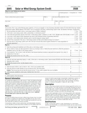 California Solar or Wind Energy System Credit Form 3508