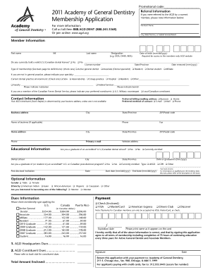 Academy of General Dentistry Membership Application
