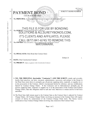 Payment Bond Surety Form C-7