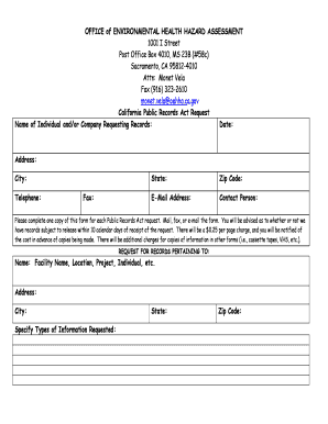 California Public Records Act Request Form