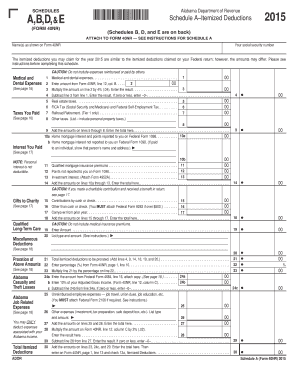 Alabama Schedule A Itemized Deductions Form 40NR