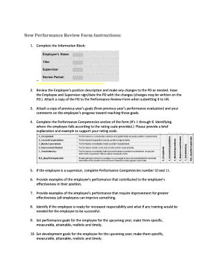 Employee Performance Review Form