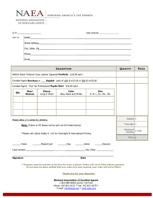NAEA Order Form