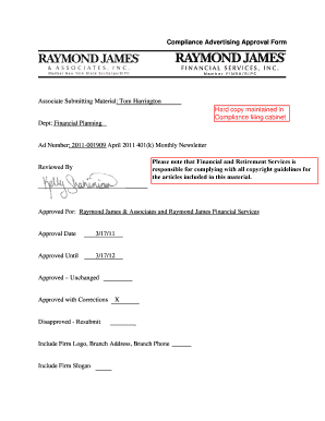 Compliance Advertising Approval Form