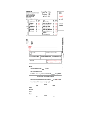 Maryland Personal Property Return Form