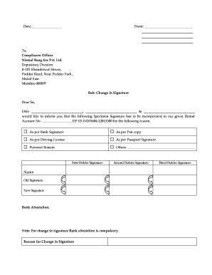 Change in Signature Notification