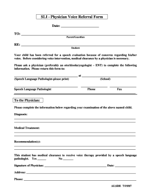 Physician Voice Referral Form
