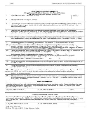 EPA Preaward Compliance Review Report