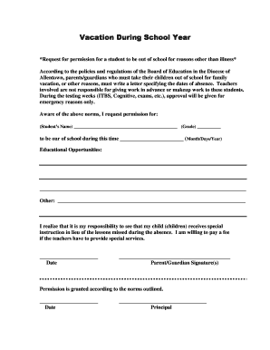 Vacation Permission Request Form