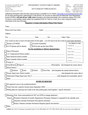 Wisconsin Voter Data Request Form