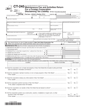 New York State Corporation Tax Return