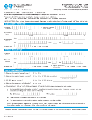 Subscriber’s Claim Form