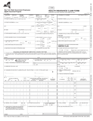 New York State Health Insurance Claim Form