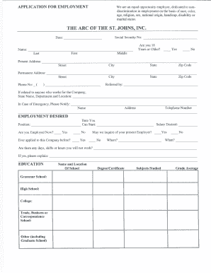 Employment Application Form