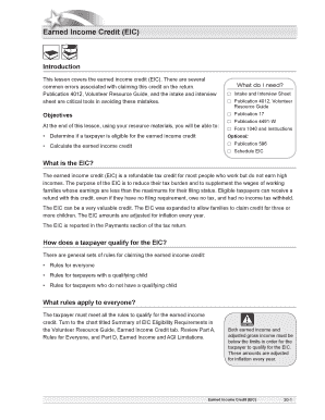 Earned Income Credit (EIC) Guide