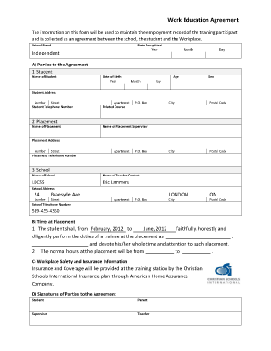 Work Education Agreement