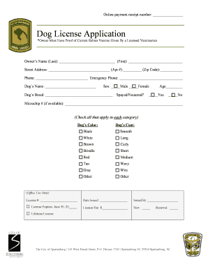 Dog License Application