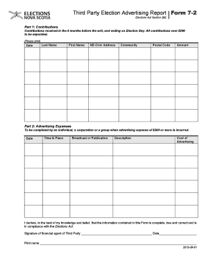 Third Party Election Advertising Report Form