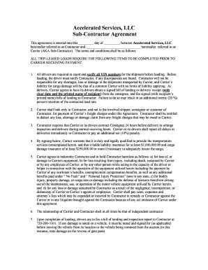 Sub-Contractor Agreement