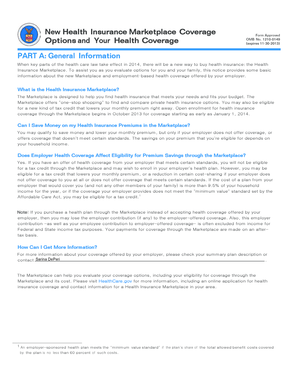 Health Insurance Marketplace Coverage Form
