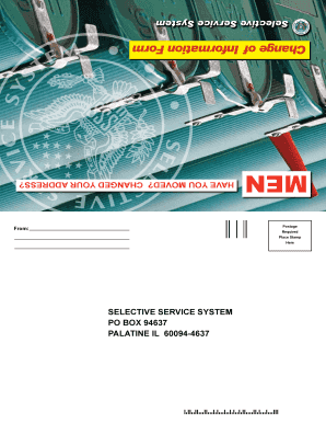 Selective Service Change of Information Form