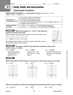 Exponential Functions Study Guide