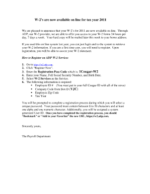 W-2 Form 2011