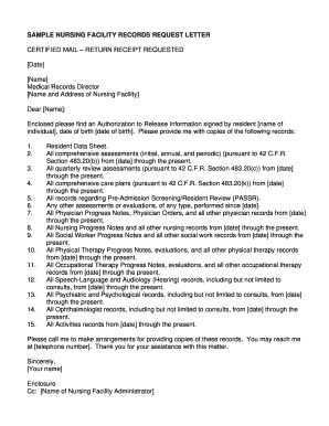 Sample letter of inquiry for school admission - SAMPLE NURSING FACILITY RECORDS REQUEST LETTER - drnpa