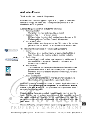 California Rental Application Form