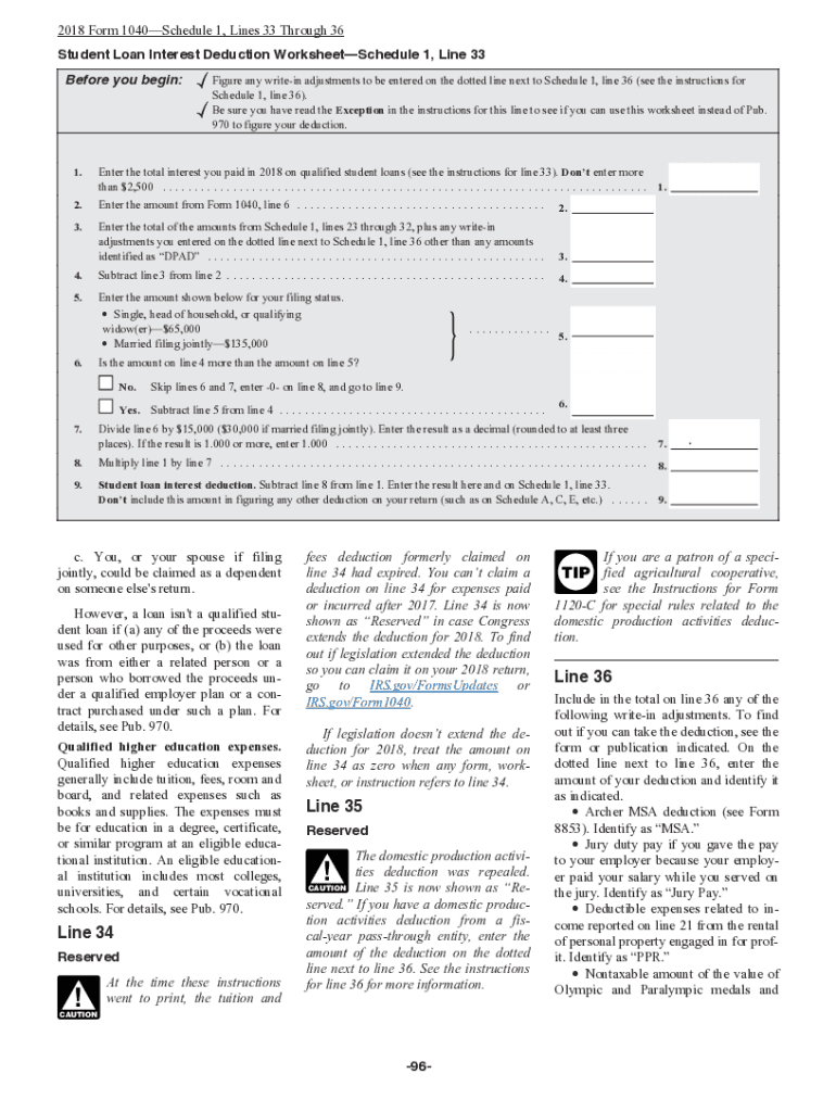 Student loan interest deduction worksheet: Fill out & sign online | DocHub