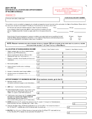 New Mexico Allocation and Apportionment of Income Schedule