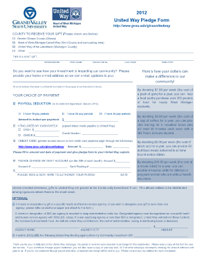 United Way Pledge Form