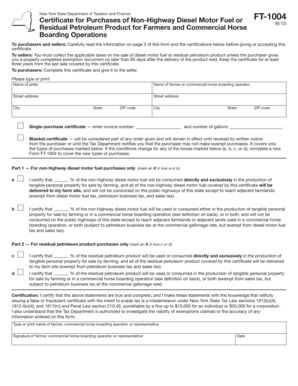 New York FT-1004 Form