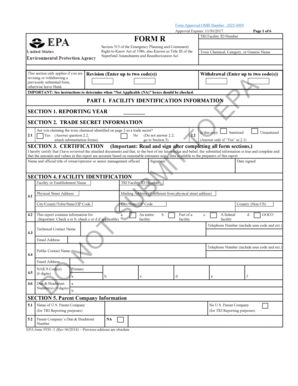 Form R Toxic Chemical Release Form