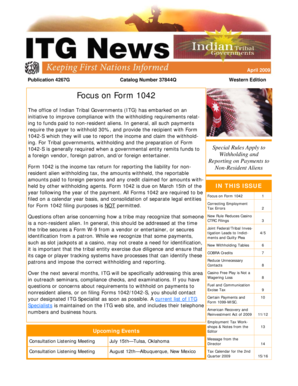 IRS Form 1042 Instructions
