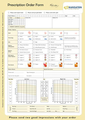 Prescription Order Form