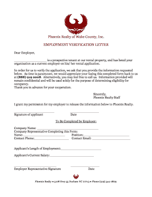 Employment Verification Letter