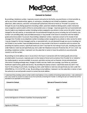 Consent to Contact Form