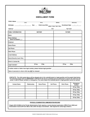Child Enrollment Form