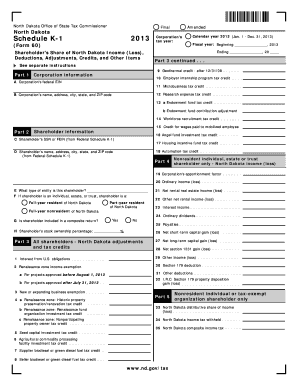 North Dakota Schedule K-1 Form 60