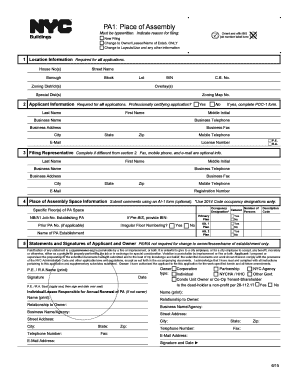 New York City Place of Assembly Application