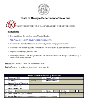 Georgia IT560 Individual/Fiduciary Payment Voucher