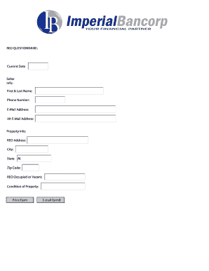REO Property Questionnaire