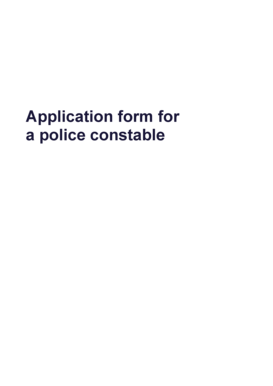 UK Police Constable Application Form