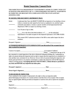 Rental Inspection Consent Form
